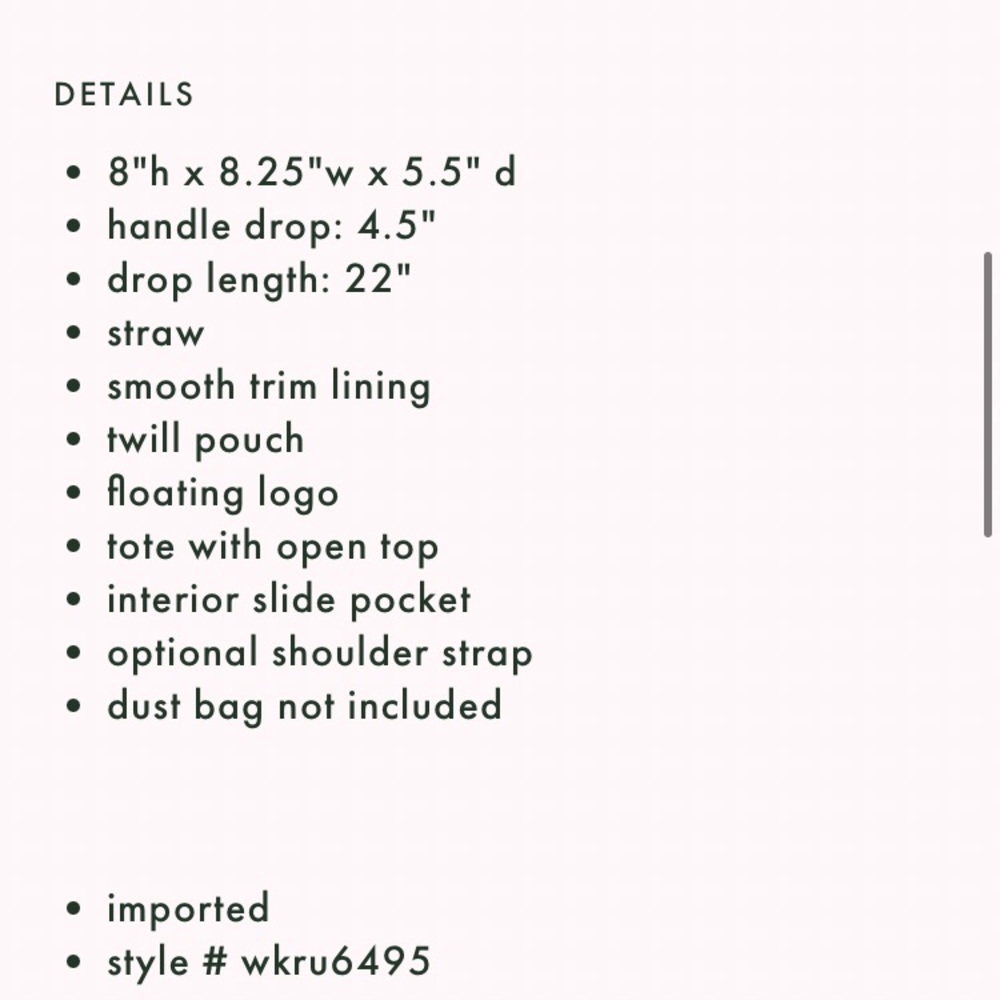 ♠️Kate spade ♠️ Jenny straw small tote - Picture 4 of 6